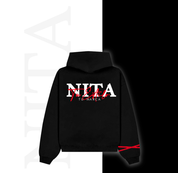 Hoodie Negro "Niita " - Tu estilo tu marca - Imagen 2